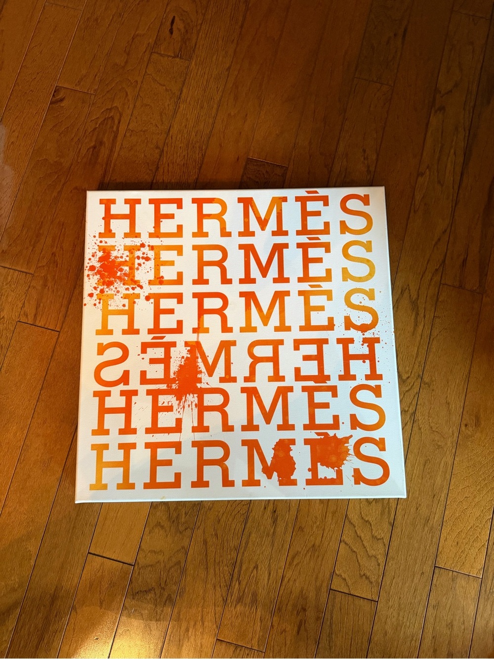 Oliver Gal Orange Typographic Hermes Canvas Art